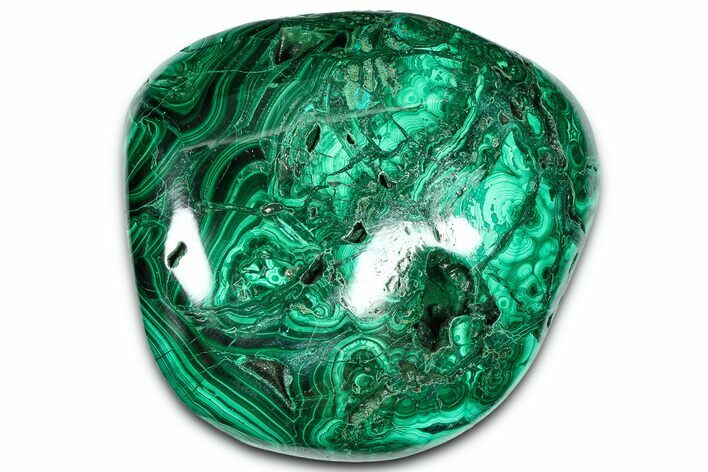 Flowery Polished Malachite Specimen - DR Congo #360832